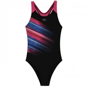 Slazenger Sportback Swimsuit Junior Girls - Black/Pink