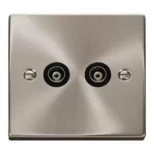 Click Scolmore Deco 2 Gang Isolated Co-Axial Socket - VPSC159BK
