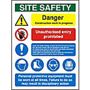 Site Sign Site Safety Fluted Board 80 x 60 cm