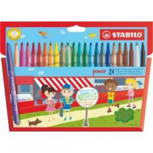 Stabilo Power Extra Long Lasting Felt Pens Pack 24 10493ST