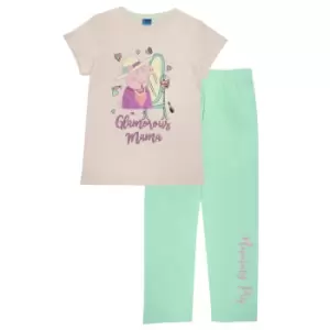 Peppa Pig Womens/Ladies Mummy Pig Pyjama Set (L) (Pink/Turquoise)