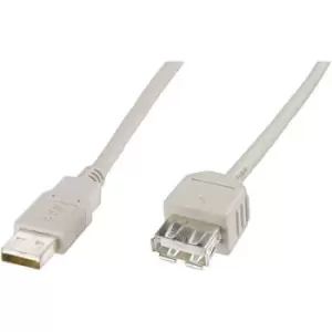 Digitus USB cable USB 2.0 USB-A plug, USB-A socket 1.80 m Beige AK-300202-018-E