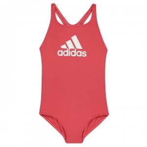 adidas Girls Badge Of Sport Swimsuit - Glory Red