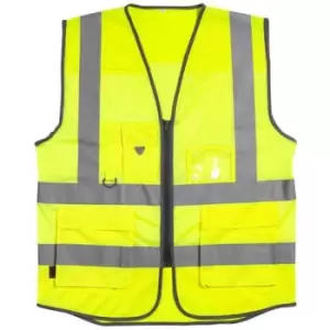 Warrior Unisex Adult Executive Hi-Vis Mesh Waistcoat (XL) (Fluorescent Yellow) - Fluorescent Yellow
