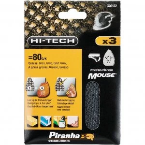 Black and Decker Piranha Hi Tech Quick Fit Mesh Mouse Sanding Sheets Assorted Grit Pack of 3