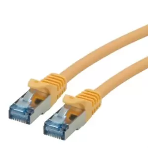 Roline Shielded Cat6a Cable Assembly 500mm, LSZH, Yellow, Male RJ45