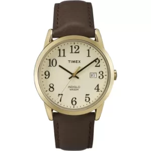 Timex TW2P75800 Mens Easy Reader Watch with Gold-Tone Case & Brown Leather Strap