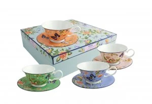 Aynsley Cottage garden windsor teacups saucers set of 4