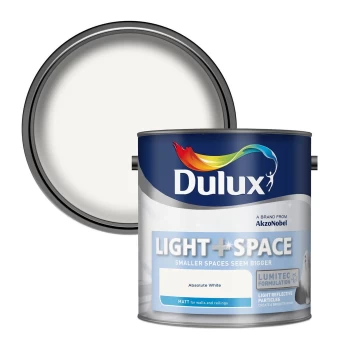 Dulux Light & Space Absolute White Matt Emulsion Paint 2.5L