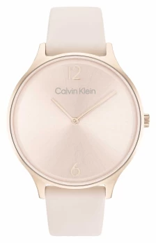 Calvin Klein 25200009 Pink Dial Pink Leather Strap Watch