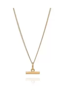 Rachel Jackson London Mini Gold T-Bar Necklace, Gold, Women