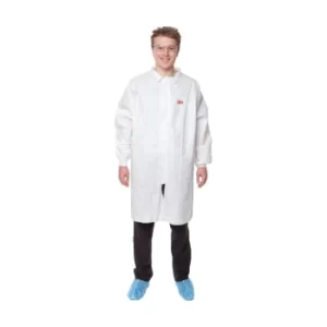 4440 XL White Lab Coat With Zipper