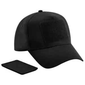 Beechfield 5 Panel Removable Patch Baseball Cap (One Size) (Black)