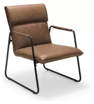 Julian Bowen Gramercy Faux Leather Chair - Brown
