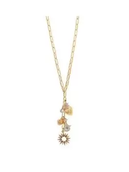 Lipsy Gold Plated Coloured Stone Starburst Cluster Necklace