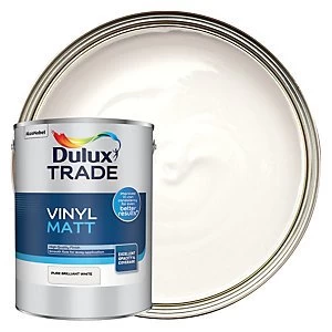 Dulux Trade Vinyl Matt Emulsion Paint - Pure Brilliant White 5L