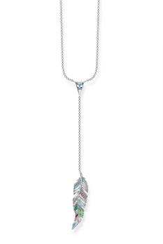 Ladies Thomas Sabo Sterling Silver Glam & Soul Feather Necklace KE1748-340-7-L45V