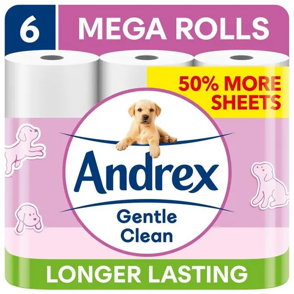 Andrex Gentle Clean 6 Mega Toilet Roll