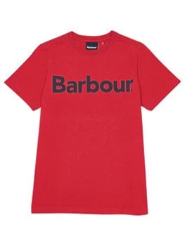 Barbour Boys Essential Logo T-Shirt - Red, Size 12-13 Years