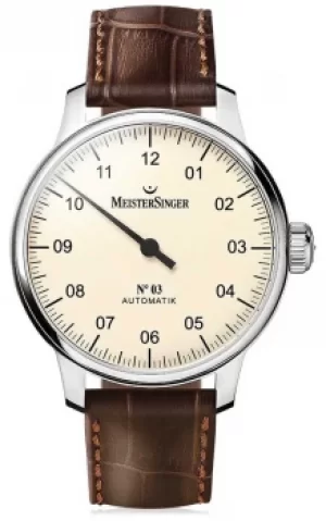 MeisterSinger Mens Classic No. 3 Automatic Ivory AM903 Watch
