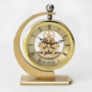 WM WIDDOP Gold Aluminium Hanging Skeleton Mantel Clock