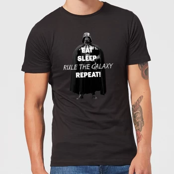 Star Wars Eat Sleep Rule The Galaxy Repeat Mens T-Shirt - Black - 5XL
