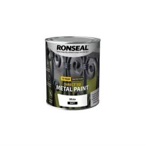 Ronseal Direct Metal Paint White Matt 750ml