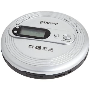 Groov-e GVPS210 Retro Series Personal CD Player with Radio Silver