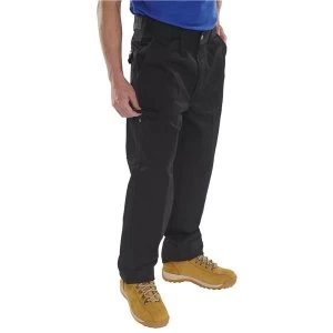 Click Heavyweight Drivers Trousers Flap Pockets Black 42 Long Ref