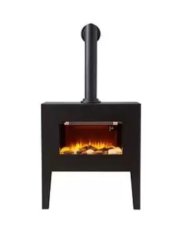 Black & Decker Portable Stove - Black Wooden Cabinet With Chimney