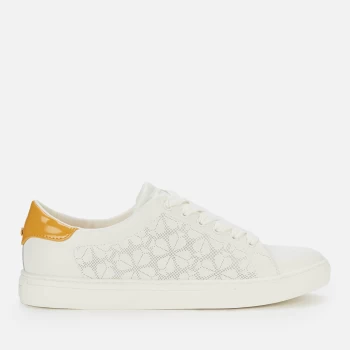 Kate Spade New York Womens Audrey Leather Cupsole Trainers - Optic White/Sunglow - UK 4