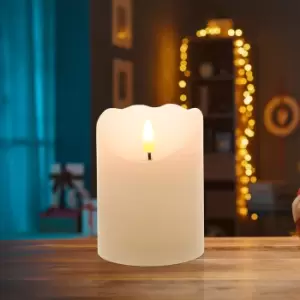 Festive 10cm Battery Operated LED Pillar Candle