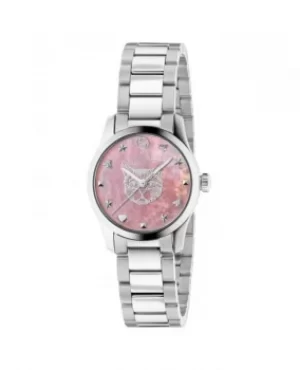 Gucci G-Timeless Pink Mother of Pearl Dial Stainless Steel Womens Watch YA1265013 YA1265013