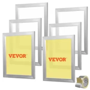 VEVOR Screen Printing Kit, 6 Pieces Aluminum Silk Screen Printing Frames, 16x20inch Silk Screen Printing Frame with 110 Count Mesh, High Tension Nylon