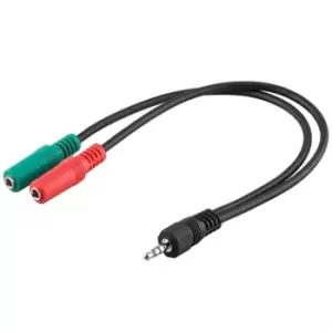 Goobay 3.5mm 4-pin / 2x 3.5mm 3-pin Headset Audio Adapter - 30cm