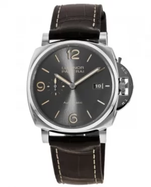 Panerai Luminor Due 45mm 3 Days Automatic Grey Dial Brown Leather Strap Mens Watch PAM00943 PAM00943