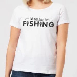 Id Rather be Fishing Womens T-Shirt - White - 5XL