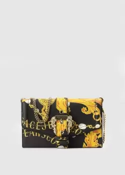 Versace Jeans Couture Womens Chain Couture Wallet Chain Bag In Black/Gold