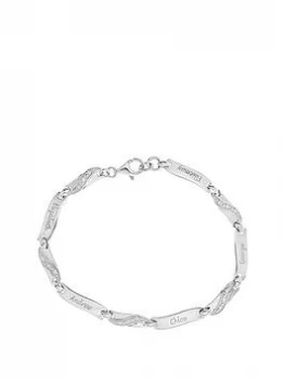 The Love Silver Collection Sterling Silver And Cz Family Name Bracelet