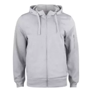 Clique Mens Basic Active Full Zip Hoodie (XL) (Grey Melange)