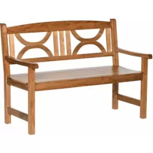 2-Seater Wooden Garden Bench Outdoor Patio Loveseat Natural - Outsunny
