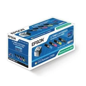 Epson CyanMagentaYellowBlack AL-C1100 Toner Cartridge Economy Pack of