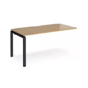Bench Desk Add On Rectangular Desk 1600mm Oak Tops With Black Frames 800mm Depth Adapt
