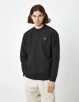 Fred Perry Crew Neck Jumper (Boiled Wool) - Black Marl