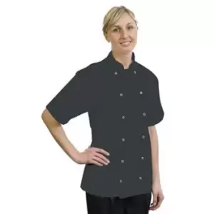 BonChef Adults Danny Short Sleeved Chef Jacket (S) (Black)