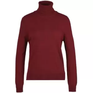 Barbour Womens Pendle Roll Collar Jumper Burgundy/Rosewood 14