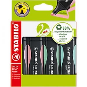 Stabilo Green Boss Highlighters Assorted Pastel Pack of 4 1523155