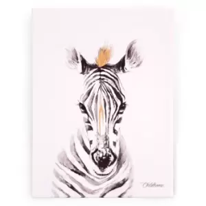 Childhome Child Home Oil Painting Zebra Head Gold