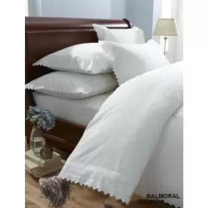 Balmoral White Single Duvet Cover Set Bedding Quilt Bed Set