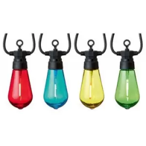 10 Multicolour Bulb Connectable LED String Lights With Black Cable